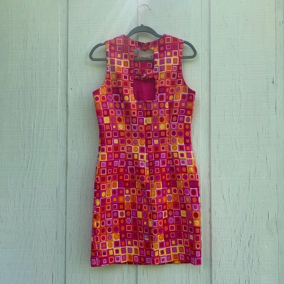 kenar vintage mod dress | 70's retro | sleeveless | size 14/MED | keyhole detail - Picture 8 of 9